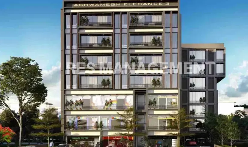 Ashwamegh elegance 3 ground floor showroom for rent